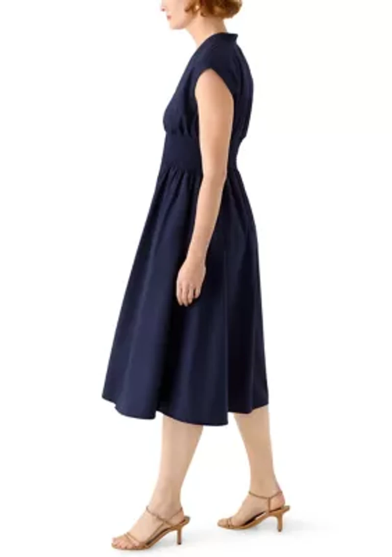 Women's Sleeveless Zipper Front Midi Dress