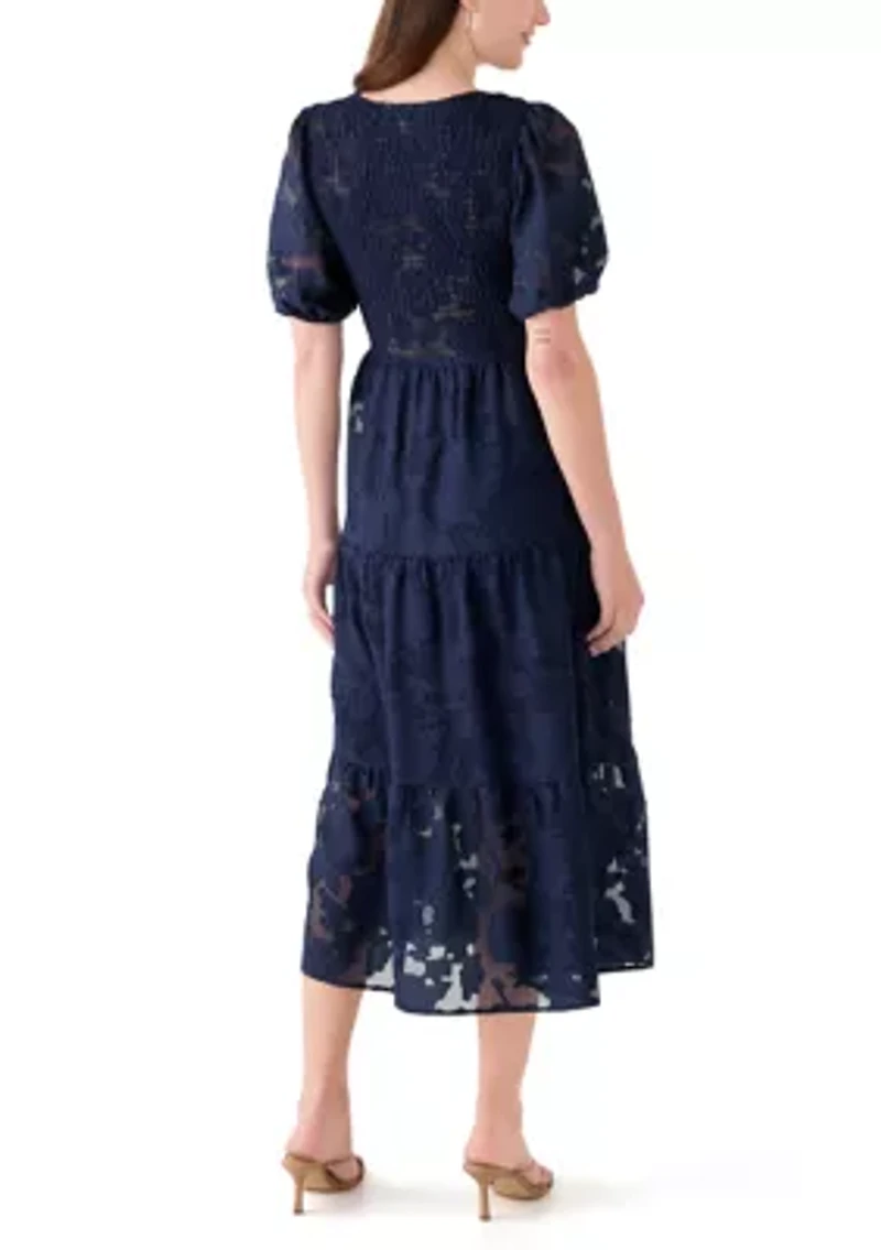 Women's Crew Neck Chiffon Dress