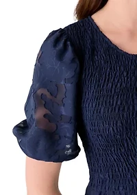 Women's Crew Neck Chiffon Dress