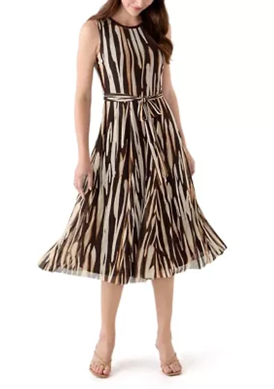 Women's Printed Mesh Midi Dress