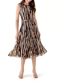 Women's Printed Mesh Midi Dress