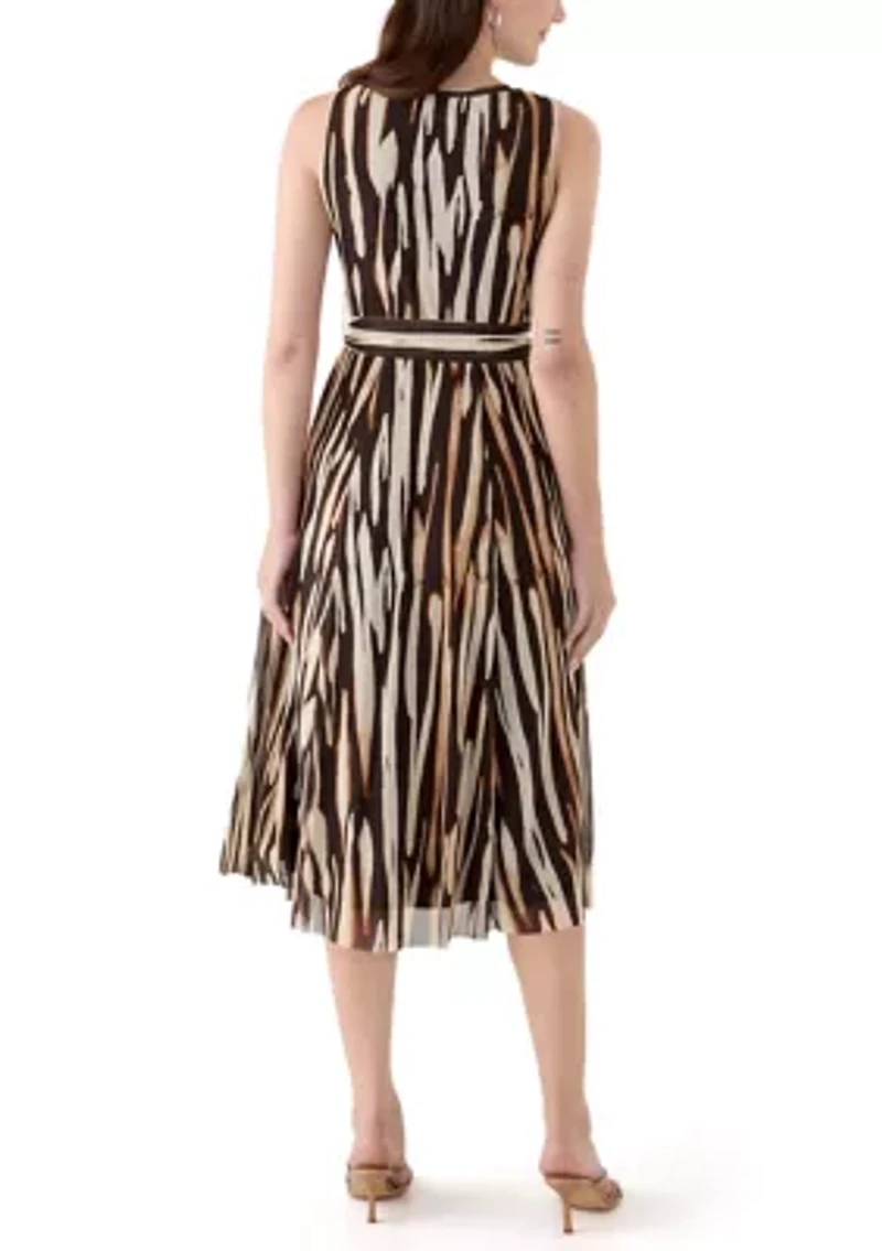 Women's Printed Mesh Midi Dress