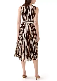 Women's Printed Mesh Midi Dress