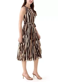 Women's Printed Mesh Midi Dress