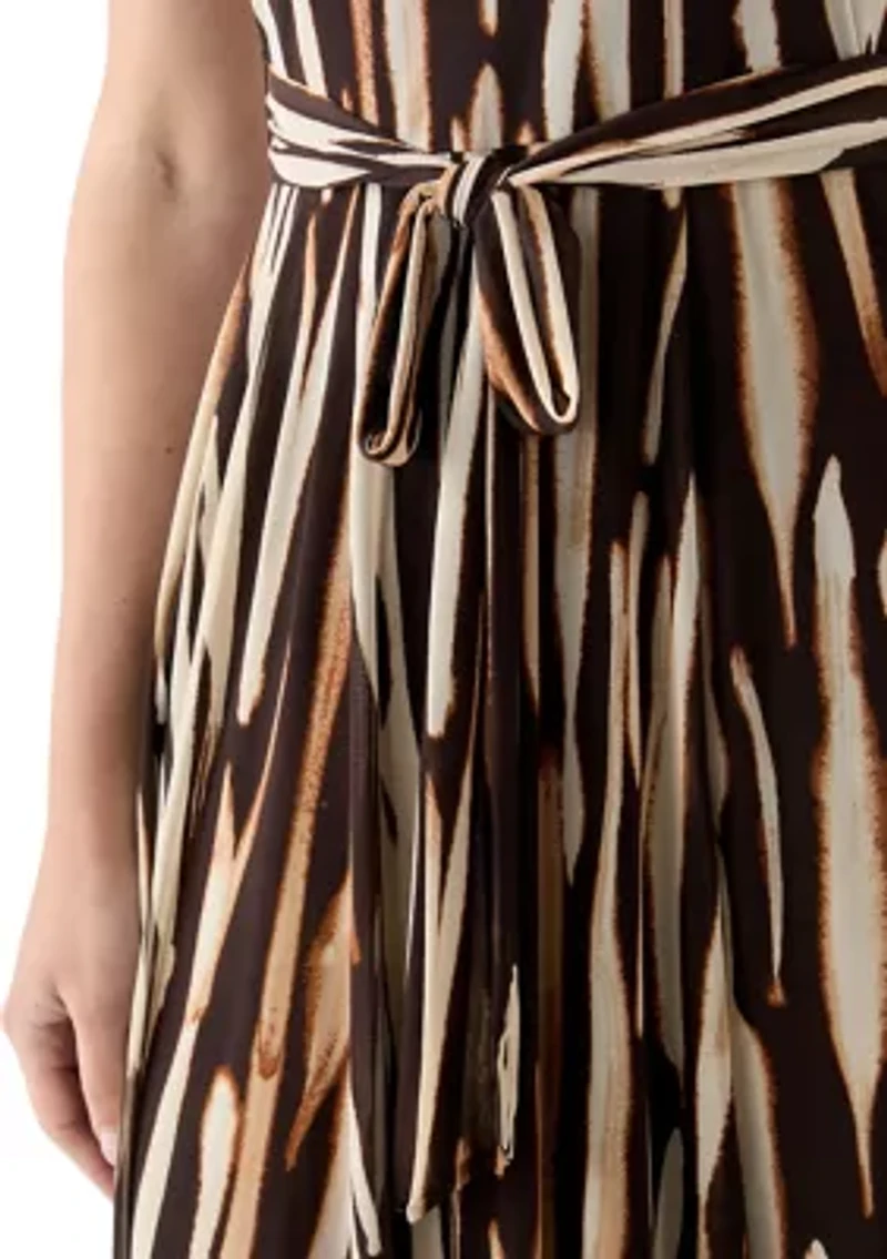 Women's Printed Mesh Midi Dress