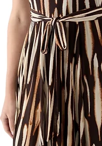 Women's Printed Mesh Midi Dress
