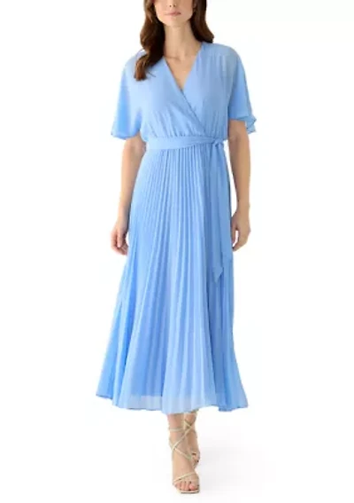 Women's Pleated A-Line Maxi Dress