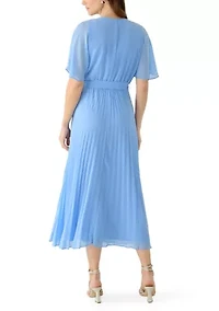 Women's Pleated A-Line Maxi Dress