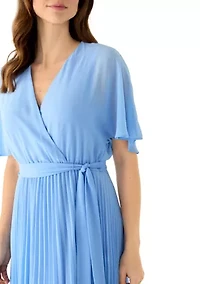 Women's Pleated A-Line Maxi Dress