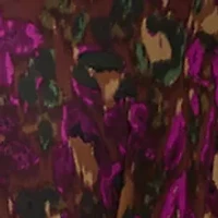 Women's Long Sleeve Mock Neck Floral Chiffon Fit and Flare Mini Dress