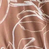 Women's Long Sleeve V-Neck Floral Print Chiffon Midi Dress