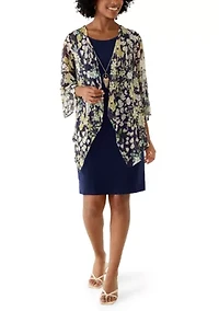 Women's Floral Mini Dress & Jacket