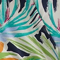 Women's V-Neck Floral Cinched Waist Midi Dress