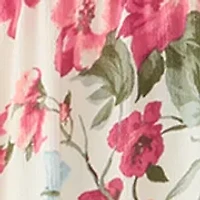 Women's Short Sleeve Floral Midi Shirt Dress