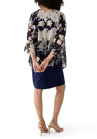 Women's Solid Dress with Kimono Jacket Set