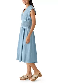 Women's Front Zip Denim Dress