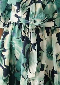 Women's Puff Sleeve Printed Floral Shirtdress