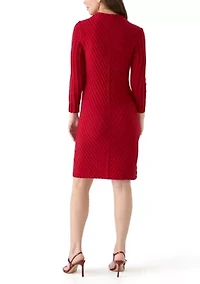 Women's Mock Neck Sweater Knit A-Line Dress