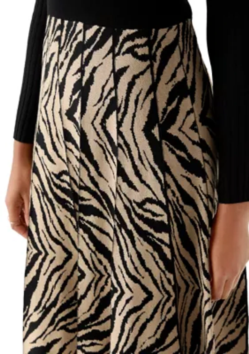 Women's Long Sleeve Mock Neck Fit and Flare Sweater Dress