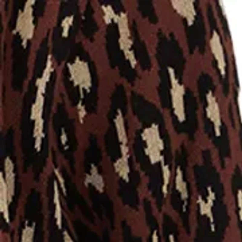 Women's Long Sleeve Crew Neck Animal Print Sweater Jacket