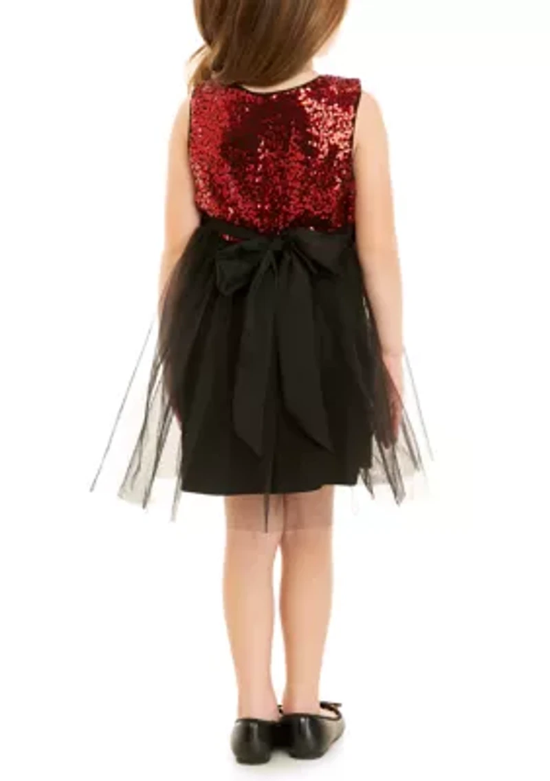 Toddler Girls Sequin & Tulle Party Dress