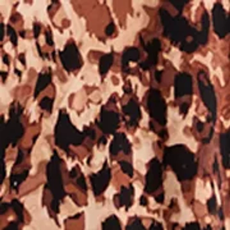 Women's Short Sleeve Animal Print Midi Dress