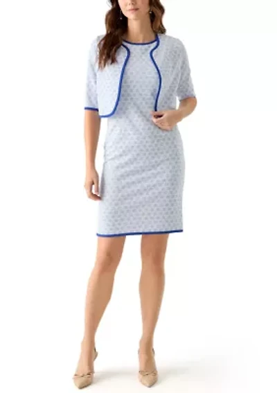 Women's 3/4 Sleeve Solid Jacket Dress