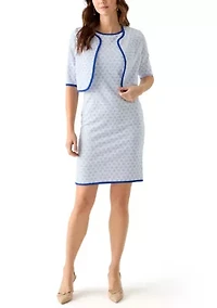 Women's 3/4 Sleeve Solid Jacket Dress