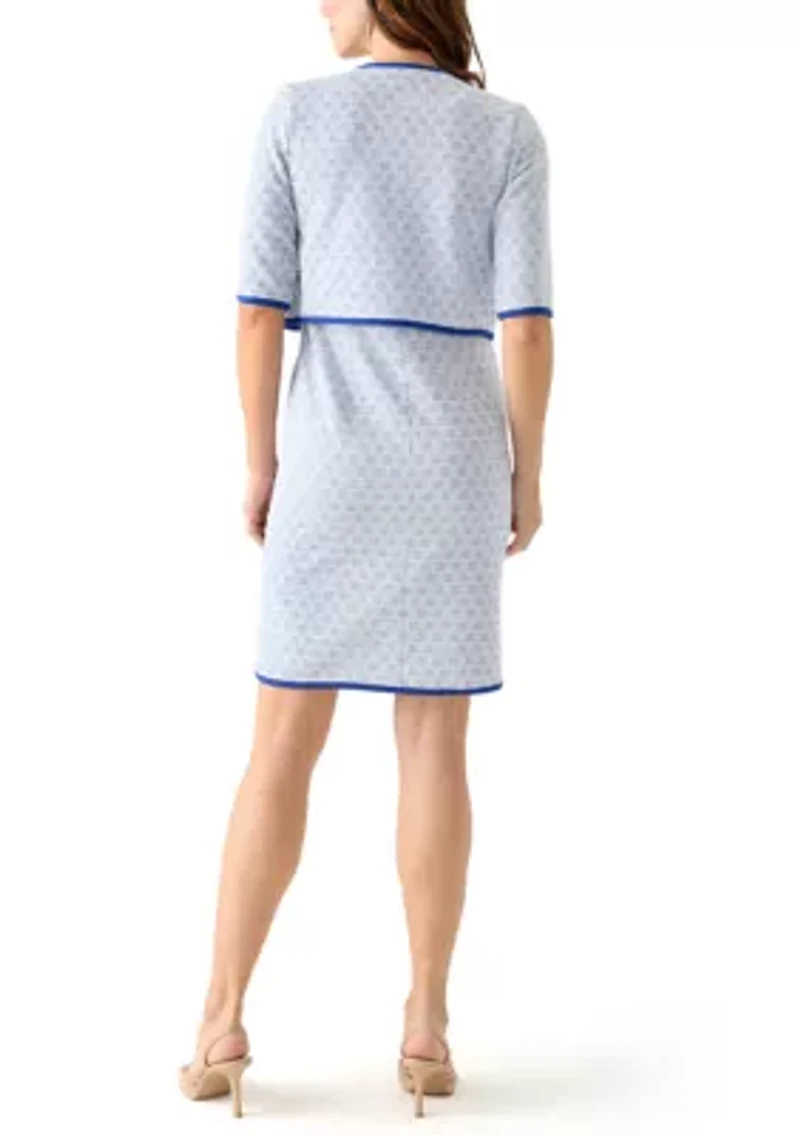 Women's 3/4 Sleeve Solid Jacket Dress