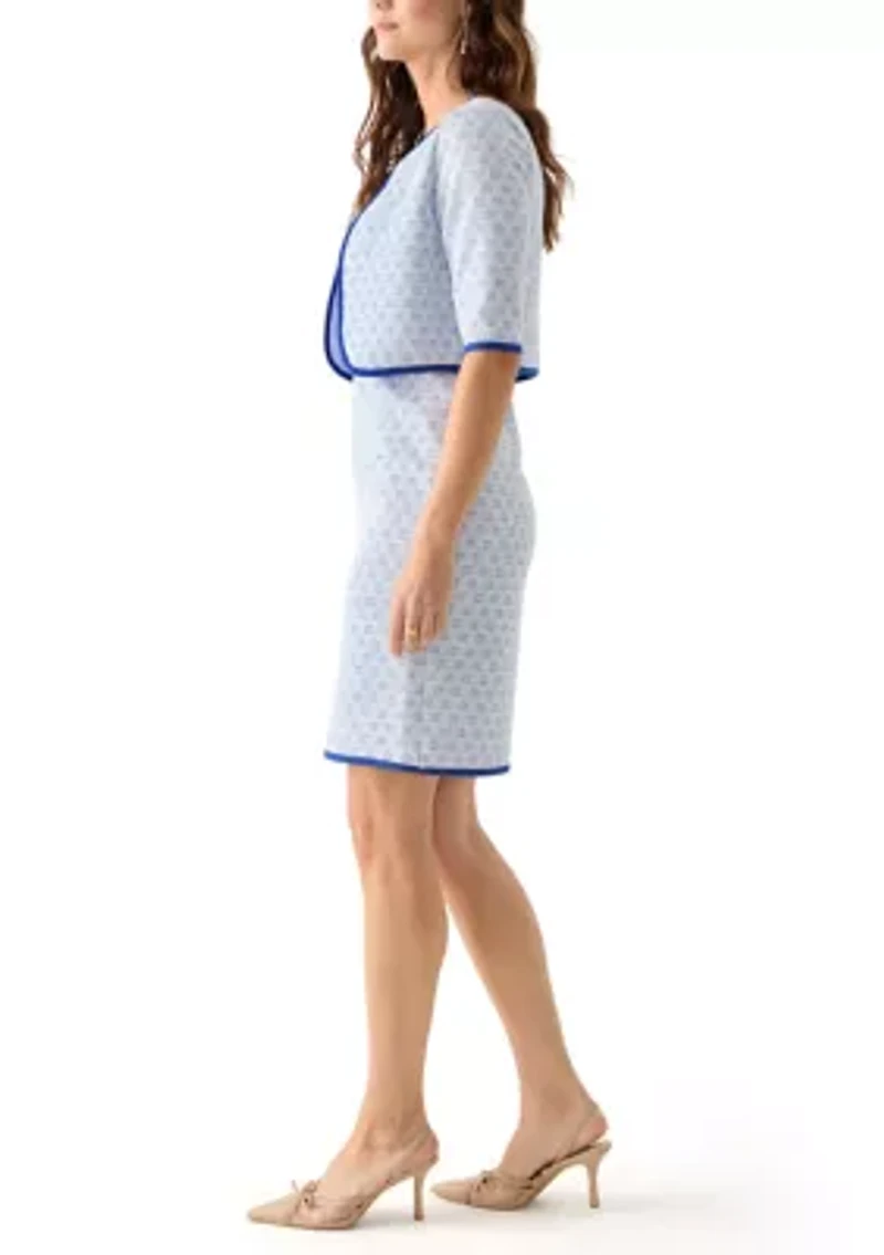 Women's 3/4 Sleeve Solid Jacket Dress