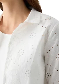 Women's 3/4 Sleeve Crew Neck Solid Jacket Dress