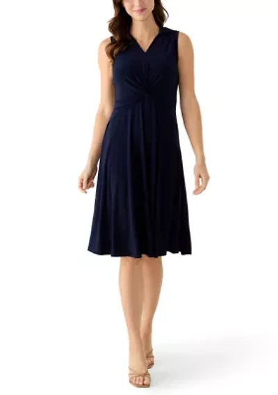 Women's Sleeveless Solid Shirtdress