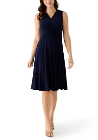 Women's Sleeveless Solid Shirtdress