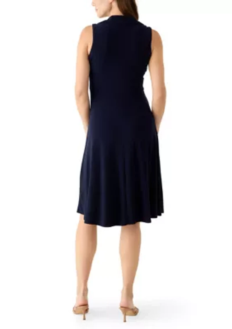 Women's Sleeveless Solid Shirtdress
