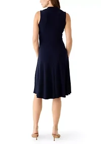 Women's Sleeveless Solid Shirtdress