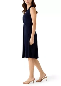 Women's Sleeveless Solid Shirtdress