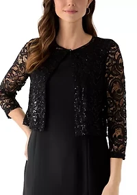 Women's Open Lace Button Neck Cardigan