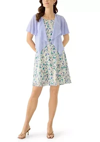 Women's Ruffle Dress with Jacket Set