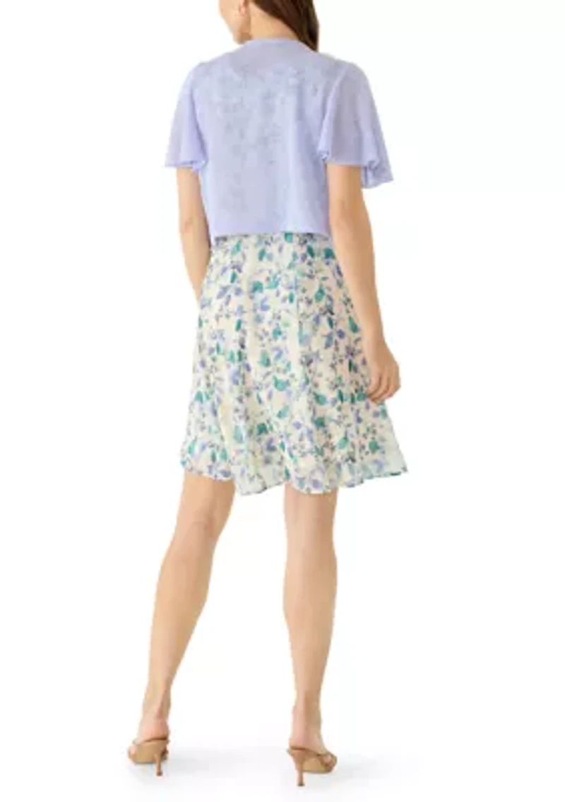 Women's Ruffle Dress with Jacket Set