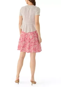 Women's Tie Front Printed Jacket Dress