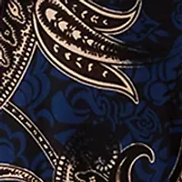 Women's Short Sleeve Paisley Midi Dress