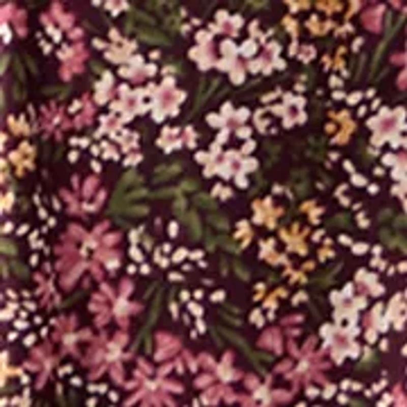 Women's V-Neck Floral Print Midi Dress