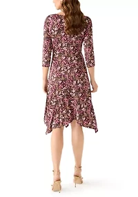 Women's V-Neck Floral Print Midi Dress