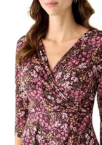 Women's V-Neck Floral Print Midi Dress