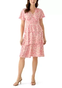 Women's Floral Tiered Midi Dress