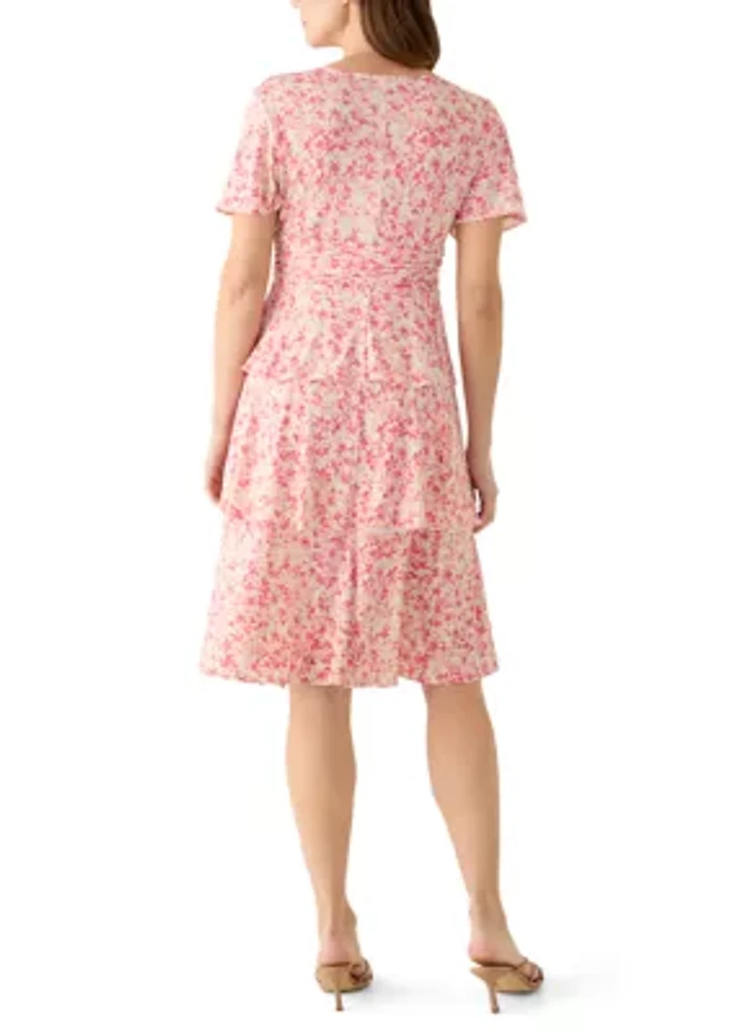 Women's Floral Tiered Midi Dress
