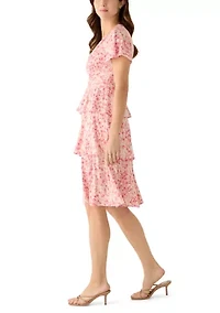 Women's Floral Tiered Midi Dress