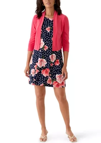 Women's Three-Quarter Floral Dress with Jacket