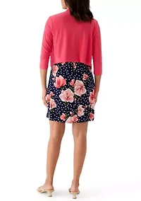 Women's Three-Quarter Floral Dress with Jacket