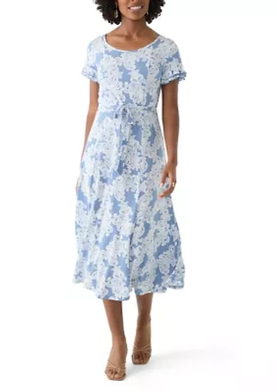 Women's Flutter Sleeve Floral Print Dress